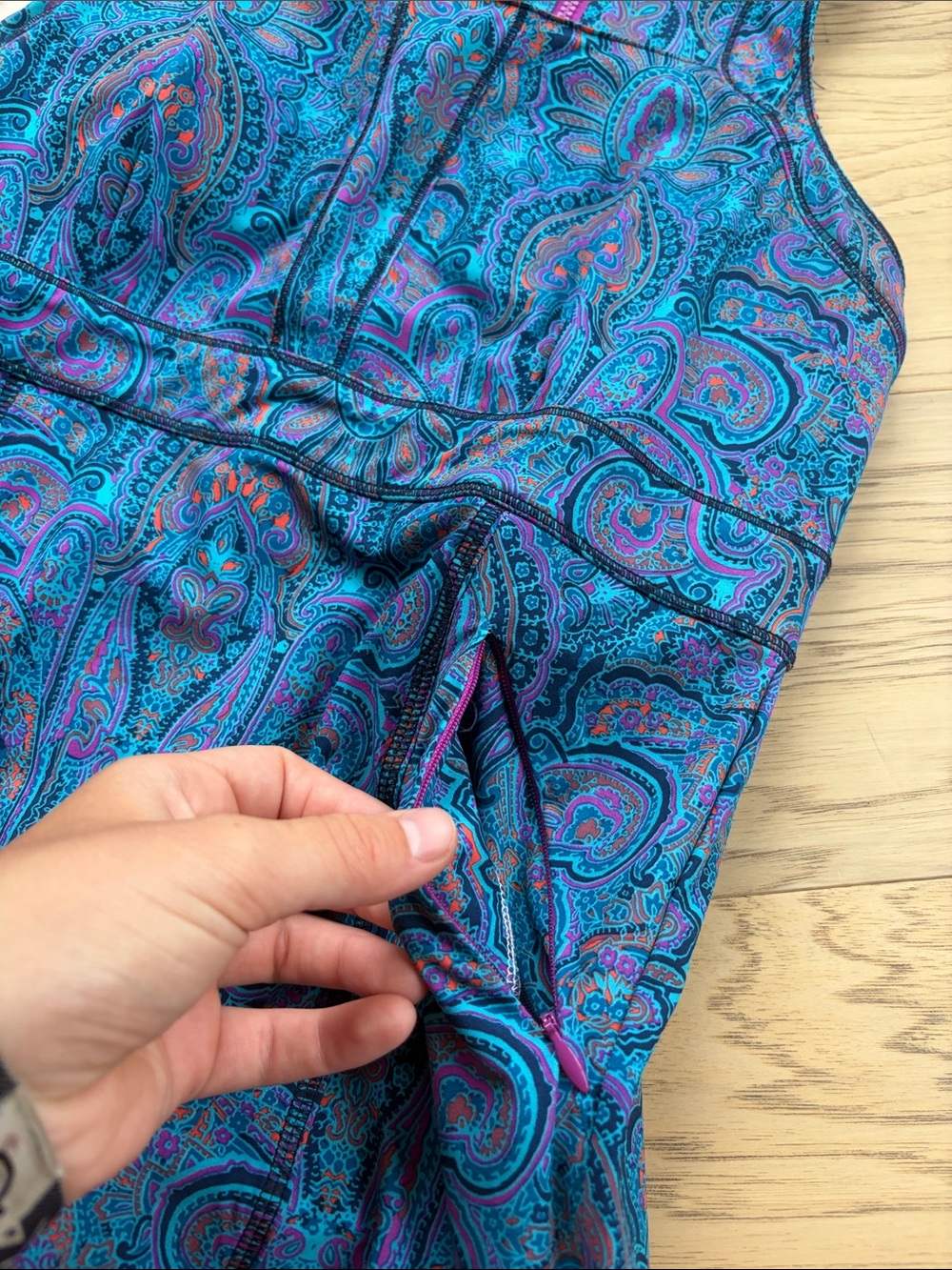 Title Nine Teal, Blue & Purple Paisley Midi Dress - Picture 5 of 5